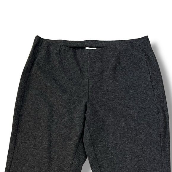 J. Jill Charcoal Gray Ponte Slim Leg Pants Size L Petite Pull-On Office Career - Picture 3 of 8